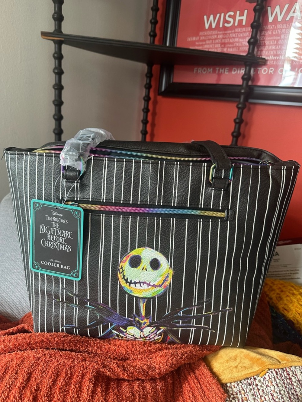 Disney The Nightmare Before Christmas Black Pinstripe Cooler Bag
